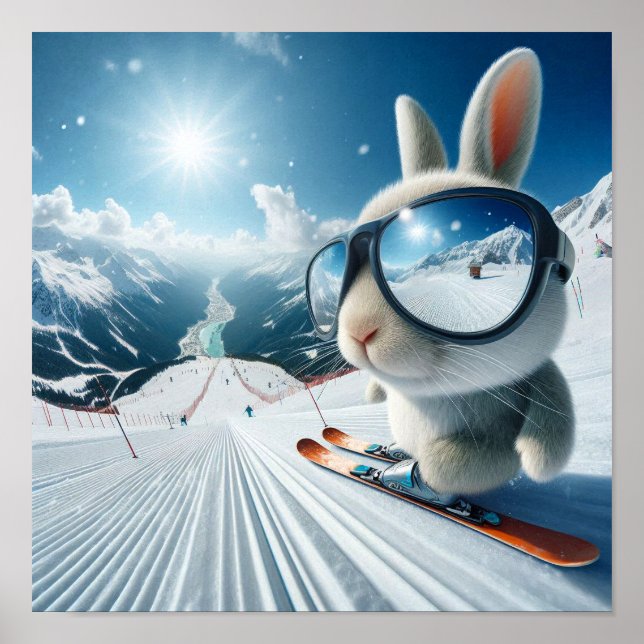 Skiing Bunny Adventure Poster (Framsidan)