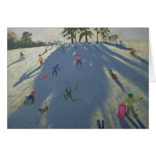 Skiing Calke Abbey Derby Hälsningskort