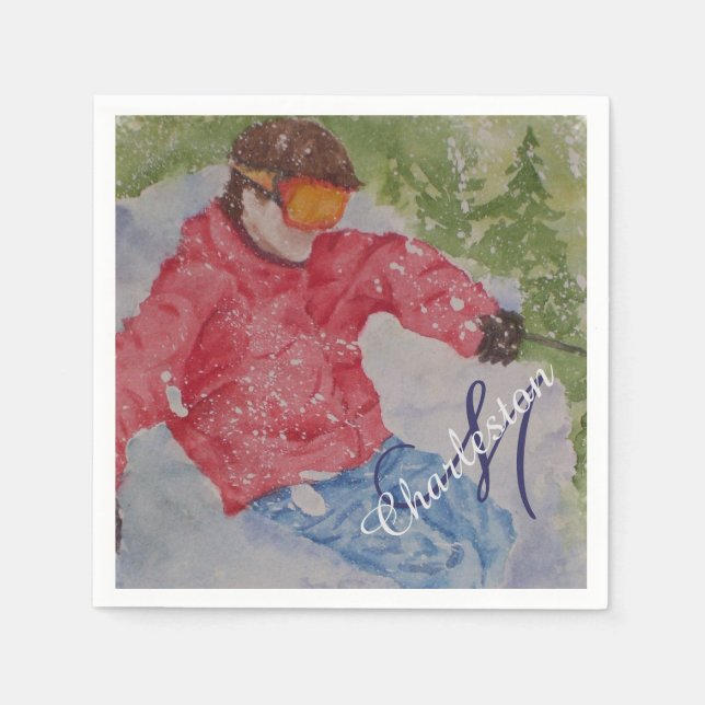 Skiing Chalet Party Pappersservett (Framsidan)