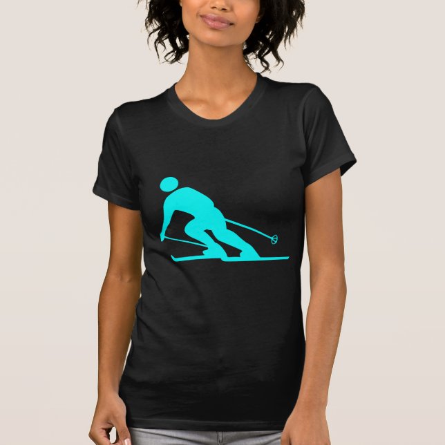 Skiing - cyan t-shirt (Framsida)
