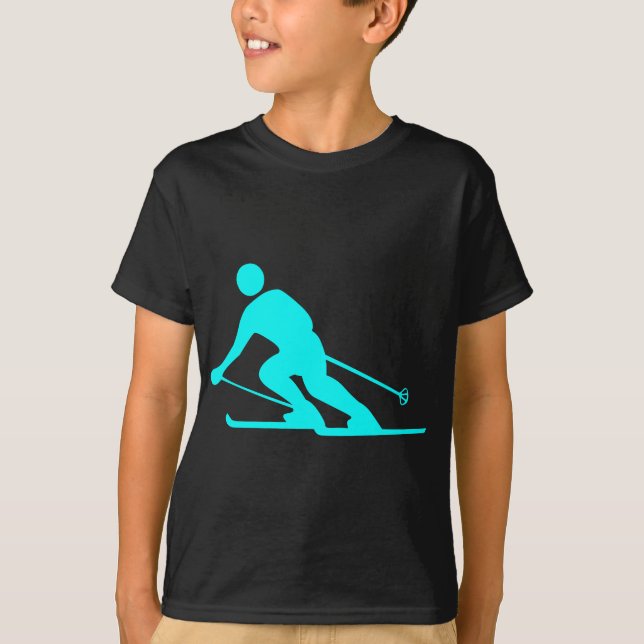 Skiing - cyan tee (Framsida)