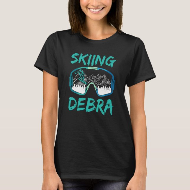Skiing Debra Winter Sports Ski Hobby Skier T Shirt (Framsida)