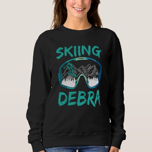 Skiing Debra Winter Sports Ski Hobby Skier T Shirt (Framsida)
