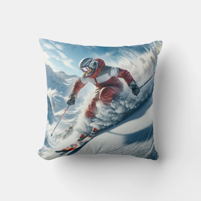 Skiing Dekorativ kudde (Framsida)