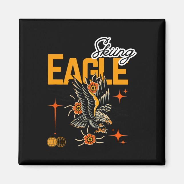 Skiing Eagle Magnet (Framsidan)