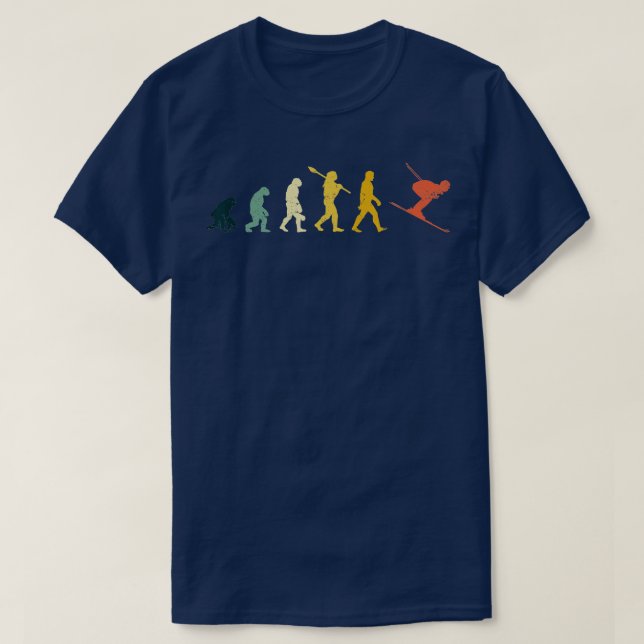 Skiing Evolution  for Skiiers and Ski Lover  T Shirt (Design framsida)