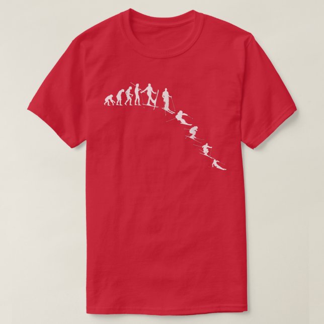 Skiing Evolving Man som Skier, Ski  T Shirt (Design framsida)