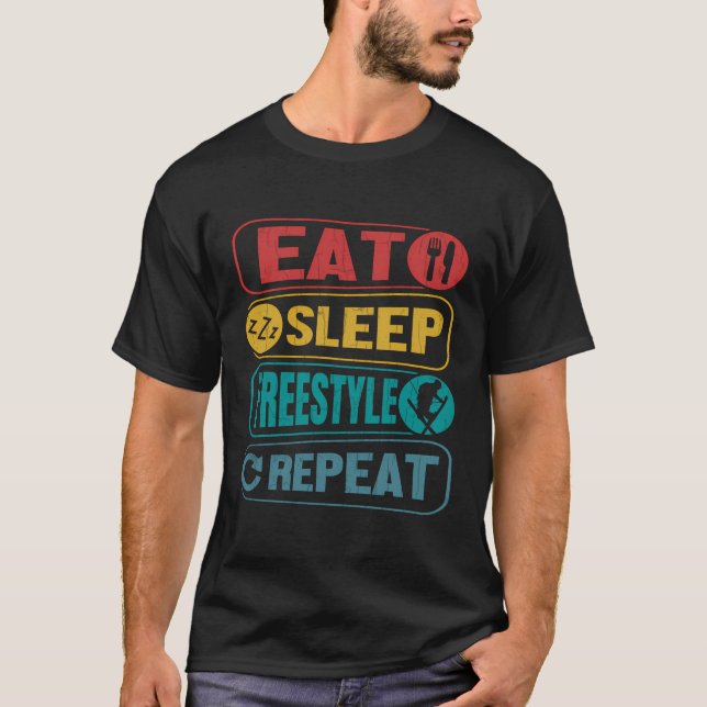Skiing Funny Eat Ssov Freestyle Snö Ski Älskare Gr T Shirt (Framsida)