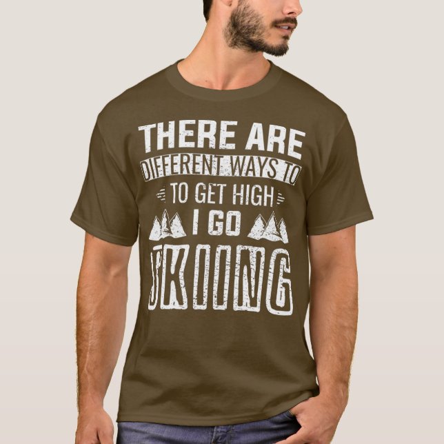 SKIING Funny Winter Gift for Skier T Shirt (Framsida)