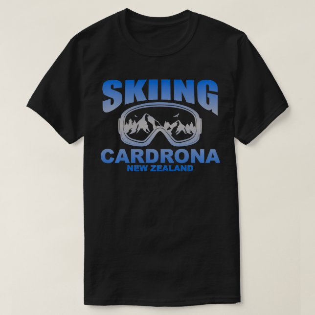 Skiing Goggles drona Nya Zeeland T Shirt (Design framsida)