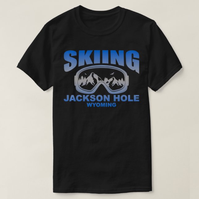 Skiing Goggles Jackson Hål Wyoming T Shirt (Design framsida)