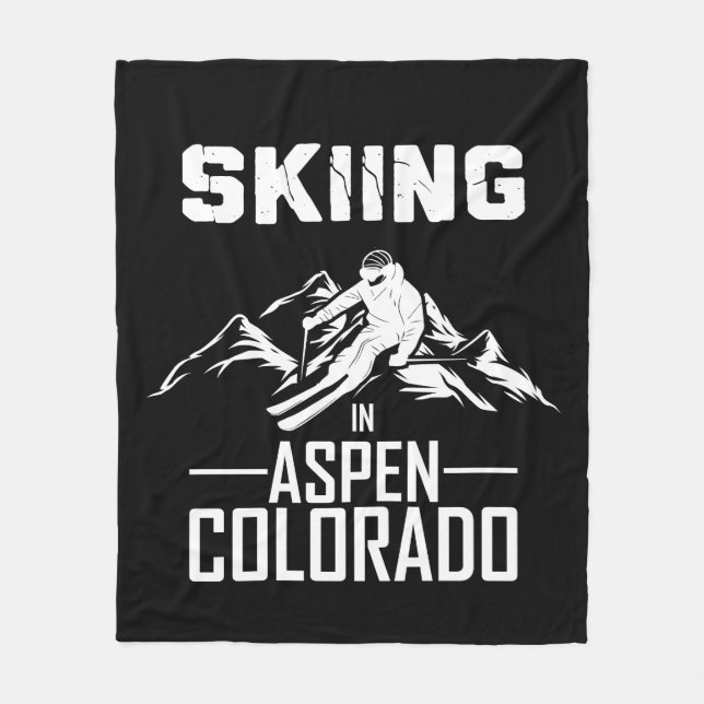 Skiing i Aspen Colorado Fleecefilt (Framsidan)