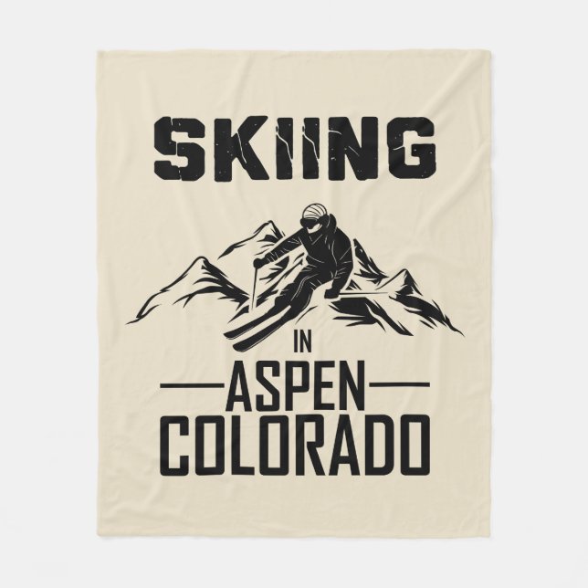Skiing i Aspen Colorado Fleecefilt (Framsidan)