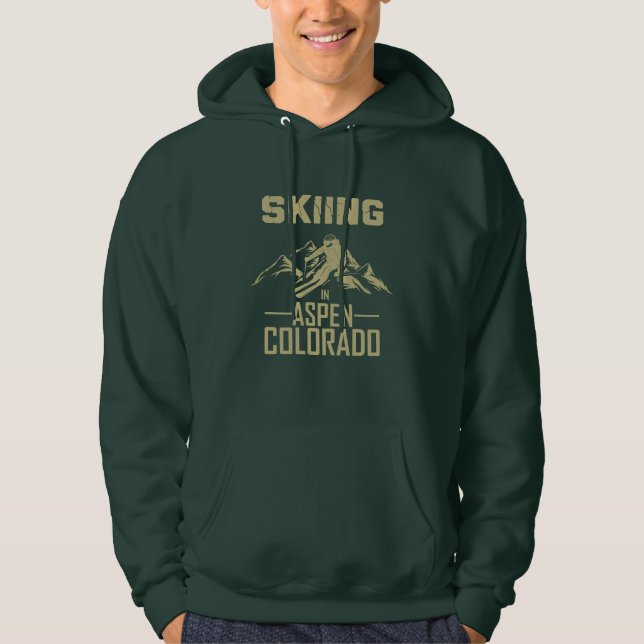 Skiing i Aspen Colorado Hoodie (Framsida)