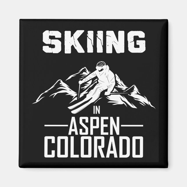Skiing i Aspen Colorado Magnet (Framsidan)