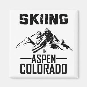 Skiing i Aspen Colorado Magnet