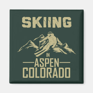Skiing i Aspen Colorado Magnet