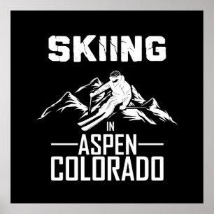 Skiing i Aspen Colorado Poster