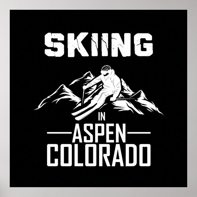 Skiing i Aspen Colorado Poster (Framsidan)