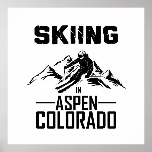 Skiing i Aspen Colorado Poster (Framsidan)