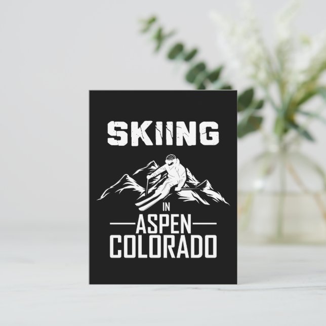 Skiing i Aspen Colorado Vykort (Stående Fram)