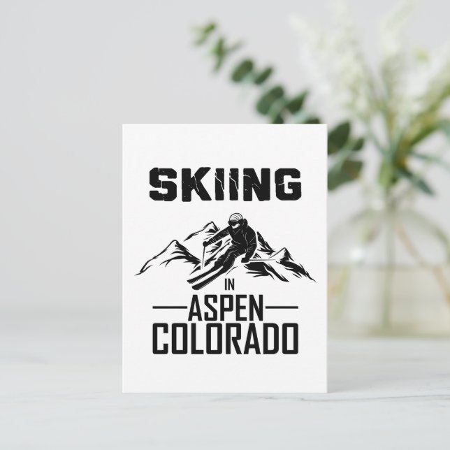 Skiing i Aspen Colorado Vykort (Stående Fram)