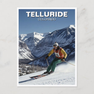 Skiing i Telluride Colorado Vykort