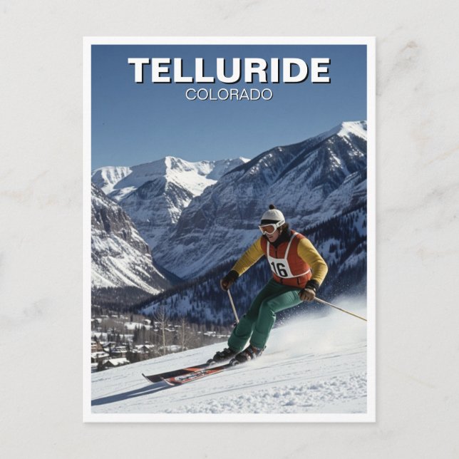 Skiing i Telluride Colorado Vykort (Framsida)