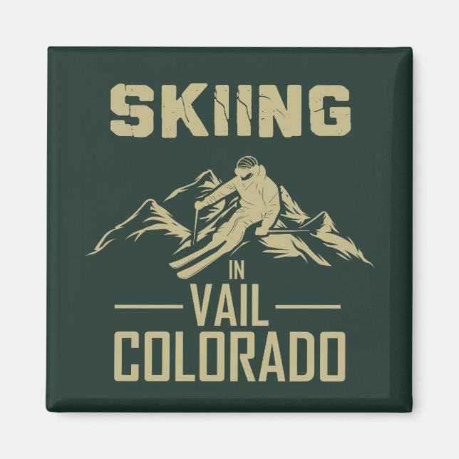 Skiing i Vail Colorado Magnet (Framsidan)