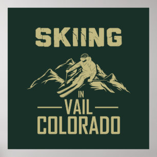 Skiing i Vail Colorado Poster