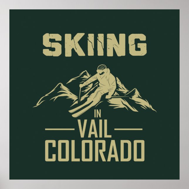 Skiing i Vail Colorado Poster (Framsidan)