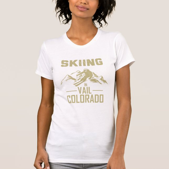 Skiing i Vail Colorado T Shirt (Framsida)