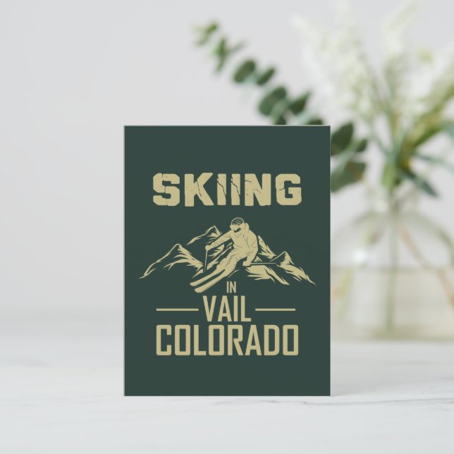 Skiing i Vail Colorado Vykort (Stående Fram)