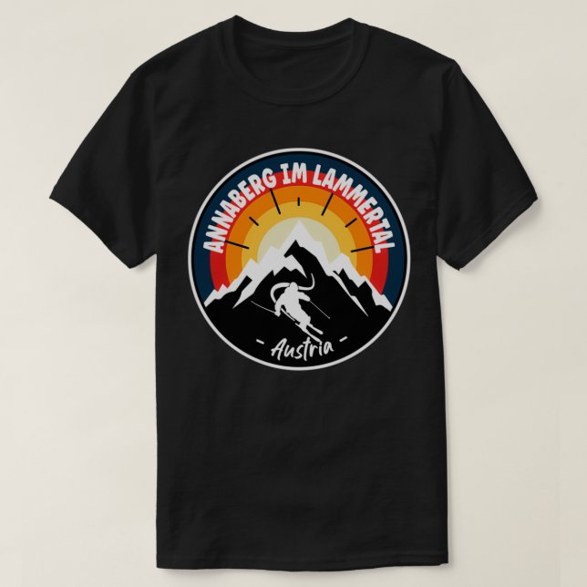 Skiing in Annaberg im Lammertal Austria T Shirt (Design framsida)