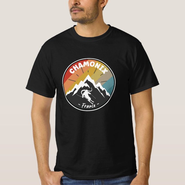 Skiing In France Chamonix T Shirt (Framsida)