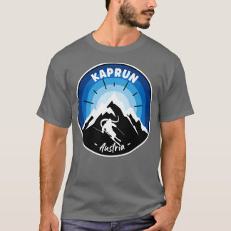 Skiing in Kaprun Austria Blue T Shirt