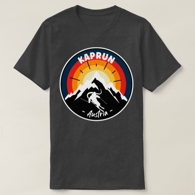 Skiing in Kaprun Austria Vintage T Shirt (Design framsida)
