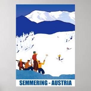Skiing in Semmering, Österrike Poster