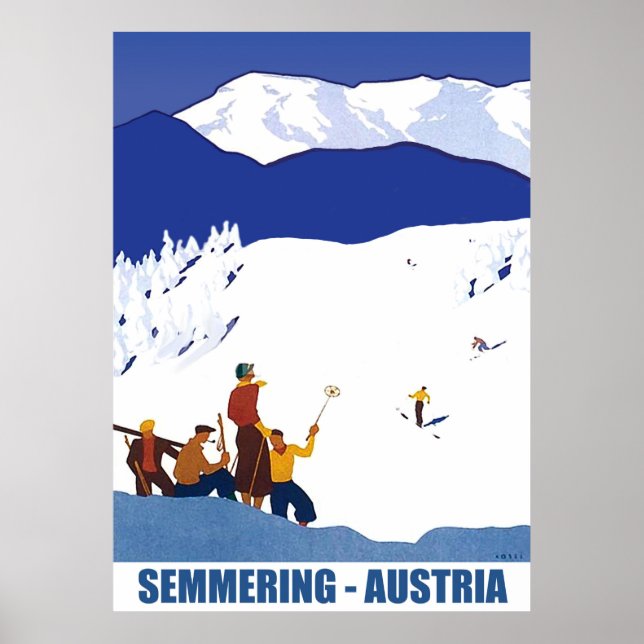 Skiing in Semmering, Österrike Poster (Framsidan)