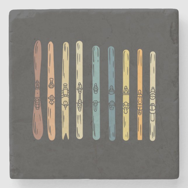 Skiing - Insamling av skidstyrelser Stenunderlägg (Framsidan)