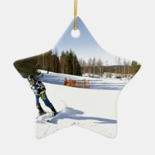 skiing julgransprydnad keramik