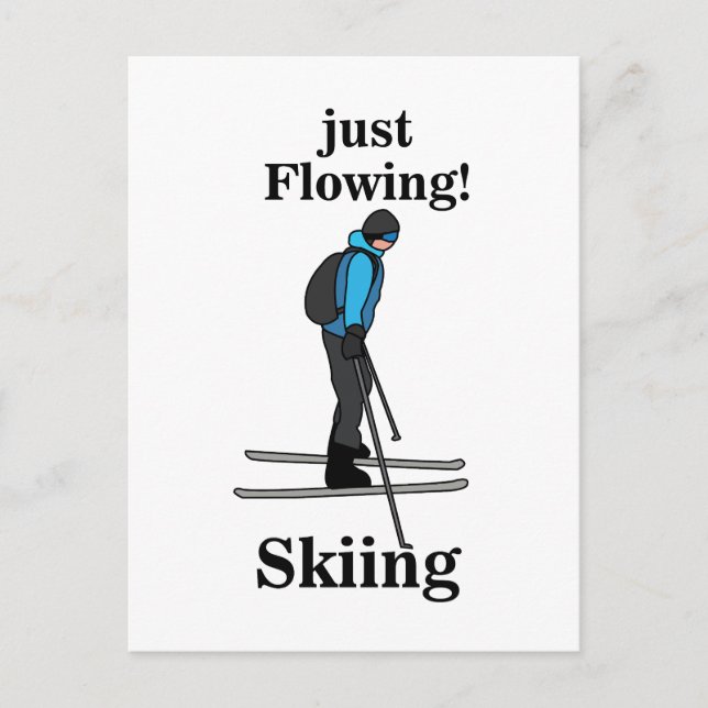 Skiing Just Flowing Skier Vykort (Framsida)