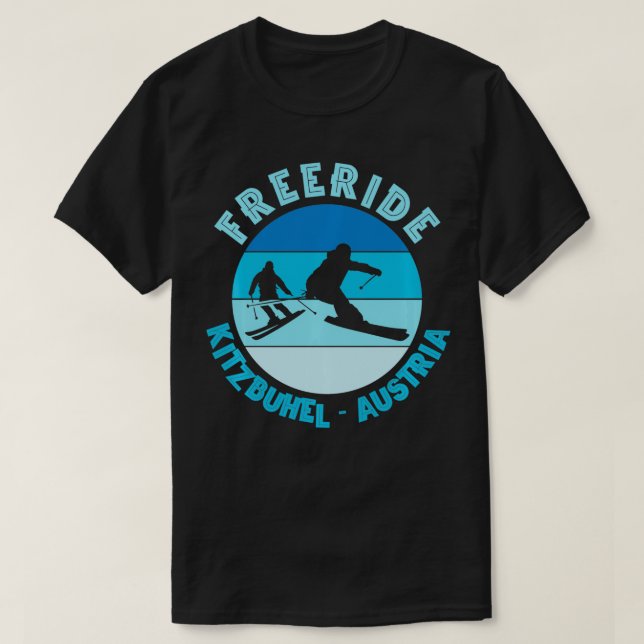 Skiing Kitzbuhel Austria Freeride T Shirt (Design framsida)