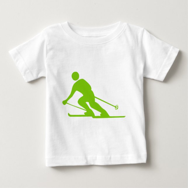 Skiing - Martian Grönt T-shirt (Framsida)