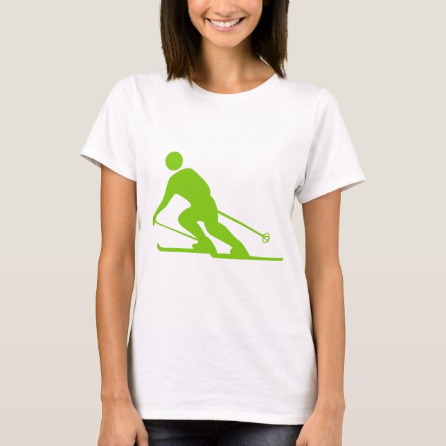 Skiing - Martian Grönt Tee (Framsida)