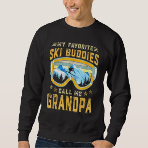 Skiing - Mina favoritskidbuddister kallar mig Gran Lång Ärmad Tröja