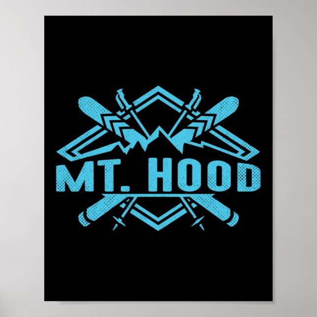Skiing Mountains Skier Downhill Ski Resort Mt. Hoo Poster (Framsidan)
