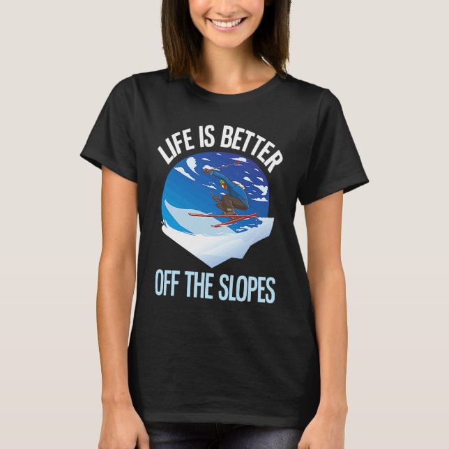 Skiing  Off The Slopes  Free Riding T Shirt (Framsida)