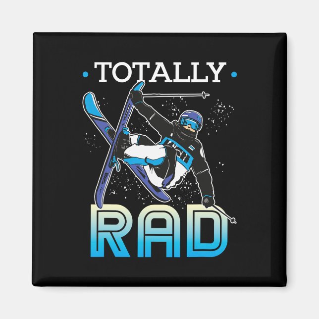 Skiing Outfit Nordic Skier Ski Totally Rad  Magnet (Framsidan)