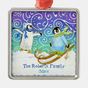 Skiing Penguin Baby 1st jul Ornament